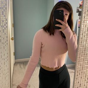 pink brandy melville sweater! mock neck